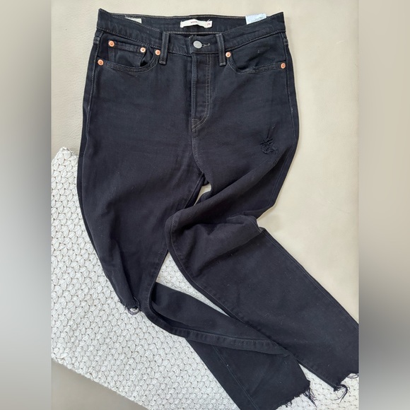 LEVIS WEDGIE BLK JEANS - Picture 1 of 7